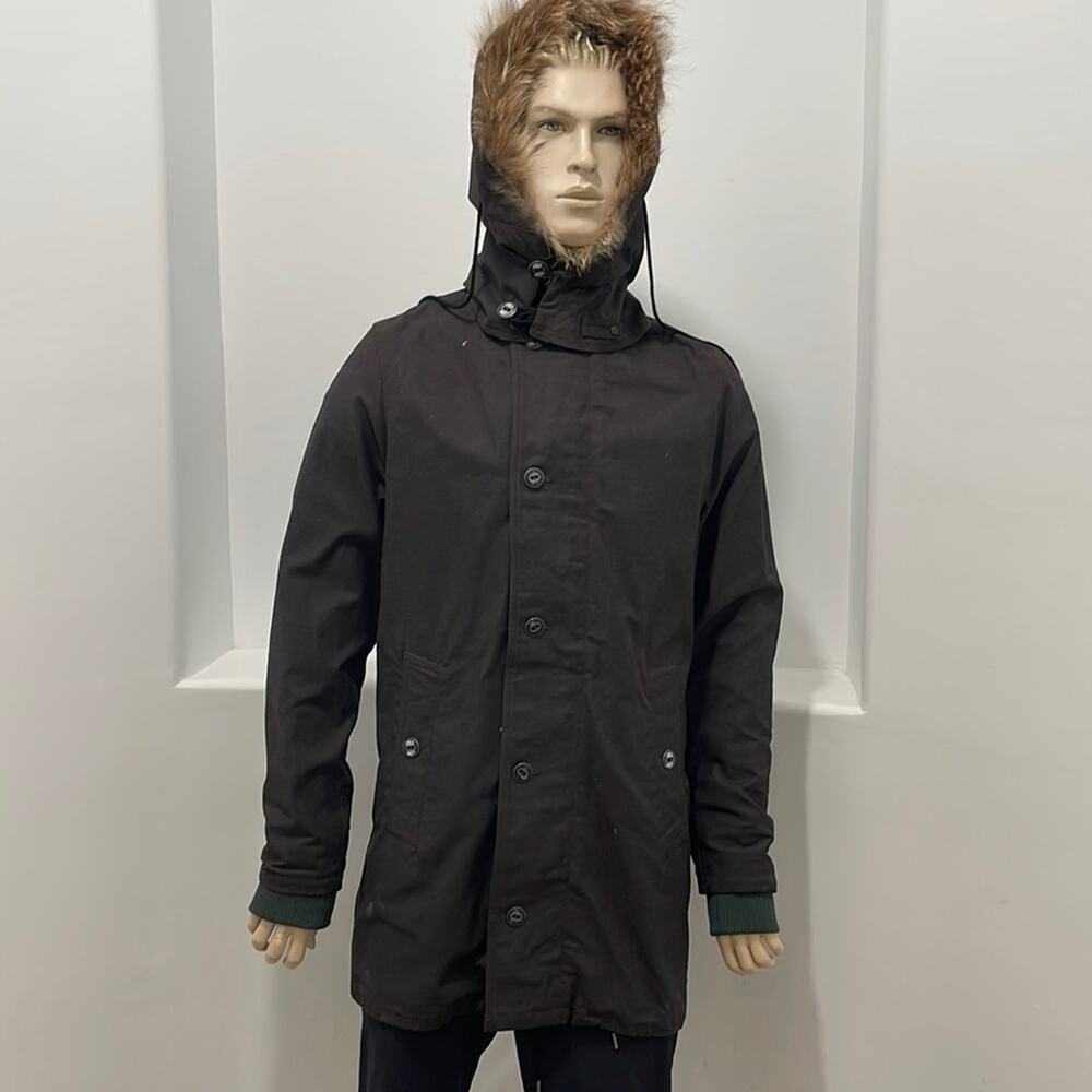 Coldsmoke  Men's Fur Parka Hooded Jacket Black Size XL Brand New With Tag